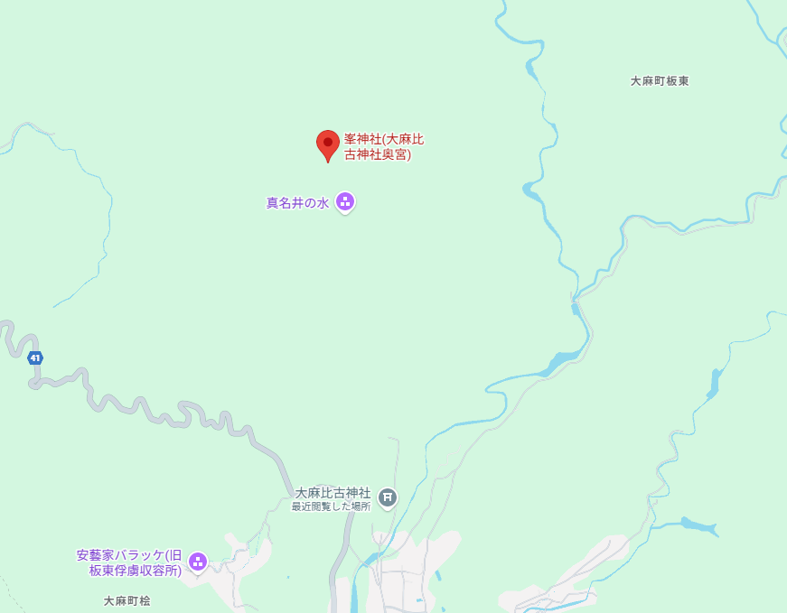 大麻比古神社,奥宮,アクセス