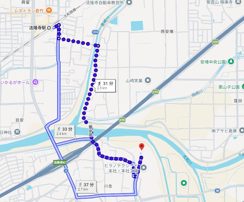 廣瀬大社へのアクセス