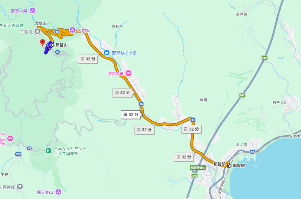 熊野那智大社,アクセス,交通機関